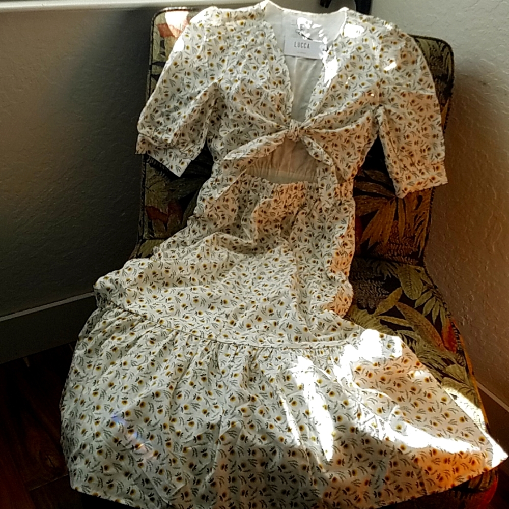 Sunflower print dress, by LUCCA size XS